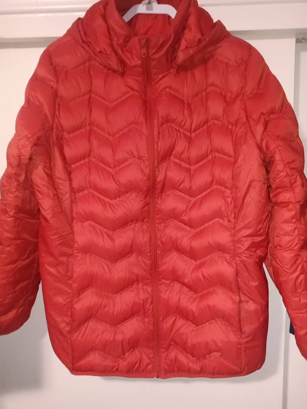 Pumpkin Orange Hooded Puffer (w/Removable Hood)